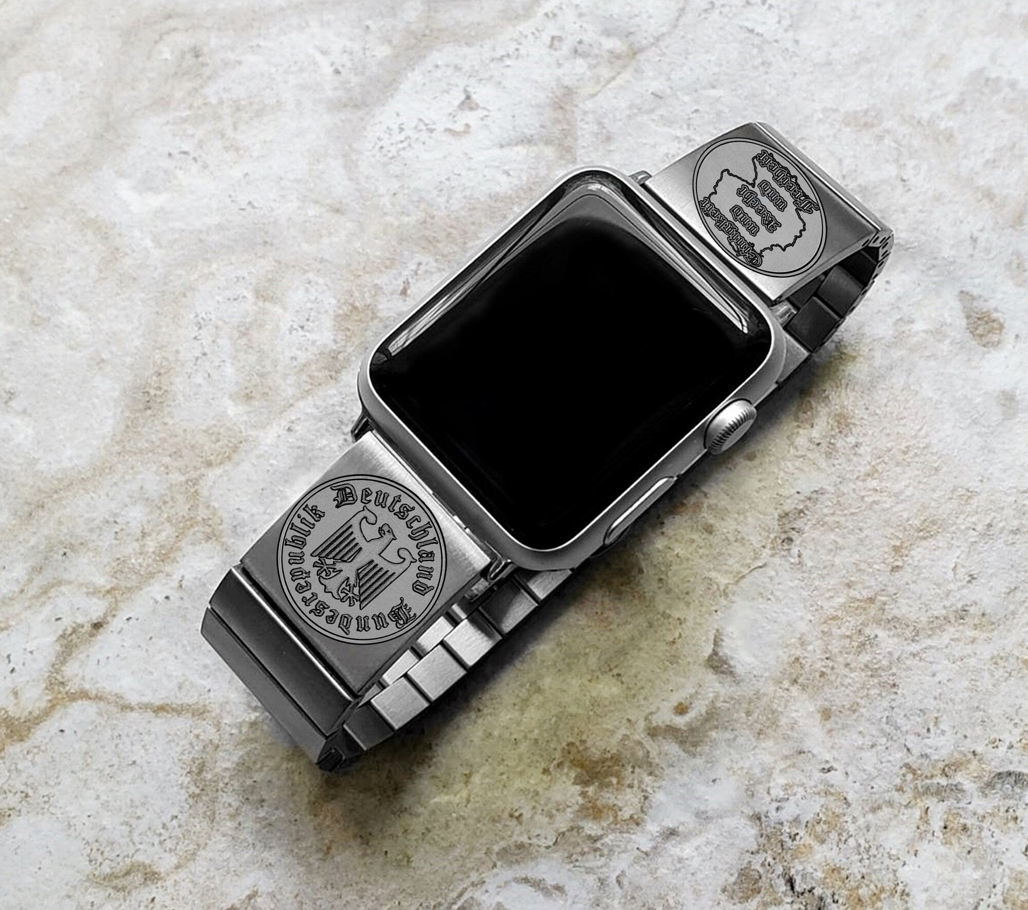 Apple Watch Band Germany Deutschland Symbols for Ultra 2 9 8 7 SE 6 5 4 3 2 Series 49mm 45mm 44mm 42mm 41mm 40mm 38mm Engraved Strap DES